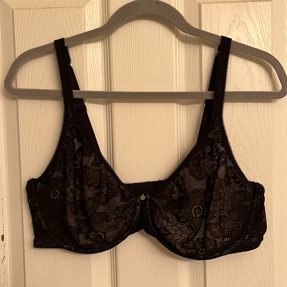 Adore Me Black Celestine Unlined Plus Sexy Lace Underwire Bra Size 40DD